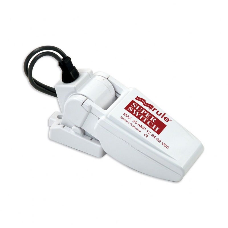 Rule 37FA SuperSwitch Bilge Float Switch, Moisture Tight Seals with Fuse Holder, 12, 24 or 32 Volt White - Image 1